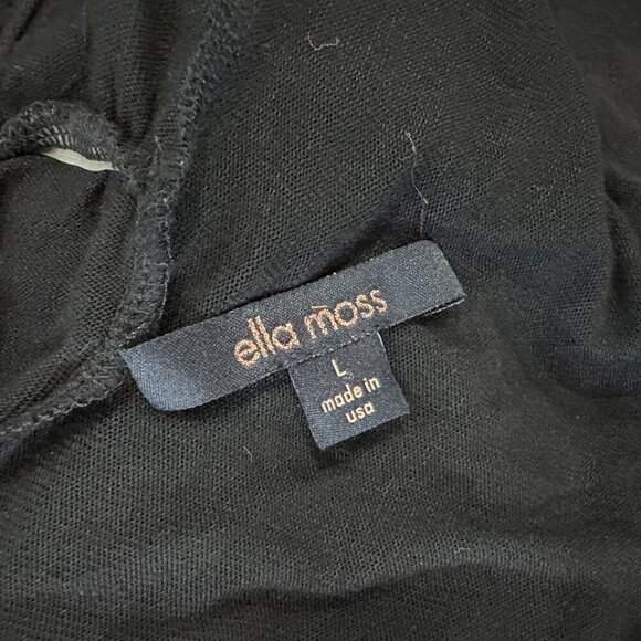 ELLA MOSS Asymmetrical Drape Wrap Front Top Black Size Large - Picture 8 of 10